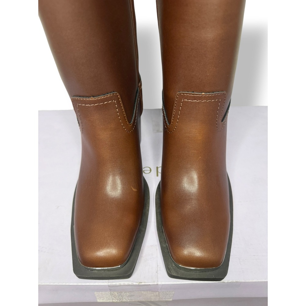 SOLD🚫 Madden Girl Dollee Women's 7.5 Tall Riding Boot Cognac Paris Knee High NEW - Picture 4 of 8